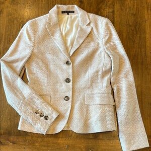 THEORY Tan/Cream Silk/Cotton Blazer Jacket 2